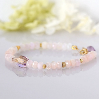 Ametrine × Morganite Bracelet14kgf (アメトリンタンブルカットxモルガナイト）