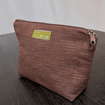 柿渋染め絣ポーチ大 K26008