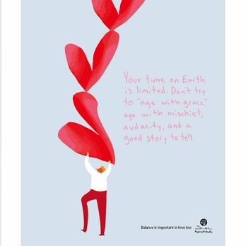 恋のバランス　送料無料 　イイネたのしいポスター　イラスト　ポスター　アートポスター　アート/sei検索新着順　4027