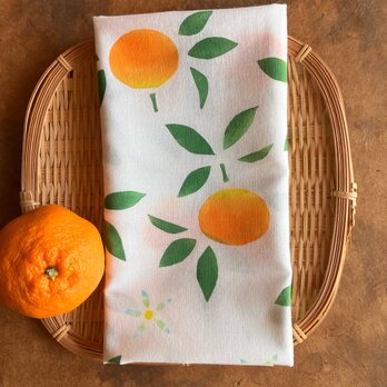 樹脂顔料手ぬぐい  みかん