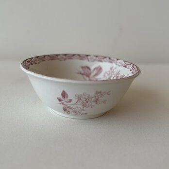 希少 Creil et montereau LILAS　クレイユモントロー　赤のデザートボウル