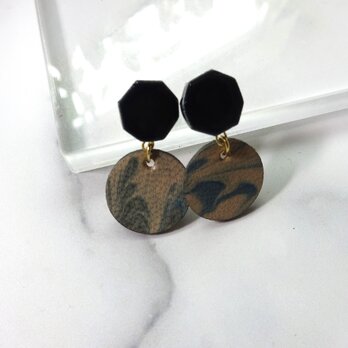 marble   黒  ピアス/イヤリング【irodori×kaleidoscope】