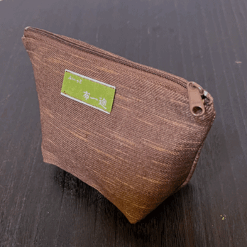 柿渋染め絣ポーチ小 K26009