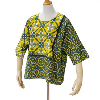 カンガのブラウス（ボックス型）アフリカ布 服 カンガ服