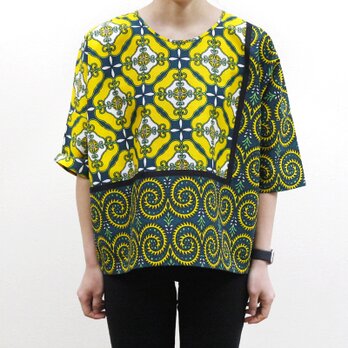 カンガのブラウス（ボックス型）アフリカ布 服 カンガ服