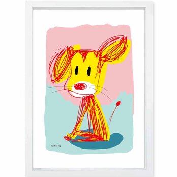 のんきな犬　犬　送料無料 　イイネたのしいポスター　イラスト　ポスター　アートポスター　アート/sei検索新着順　4025