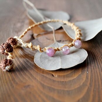 日本の麻&ﾋﾟﾝｸﾄﾙﾏﾘﾝのﾌﾞﾚｽﾚｯﾄ