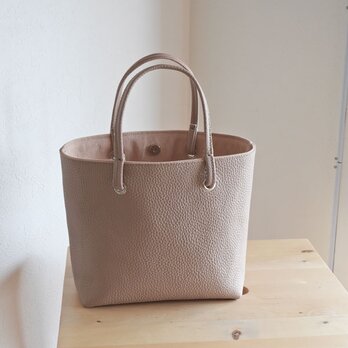 レザーベビートート（ レザー細ハンドル ）　マットなくすみ系ピンクベージュ