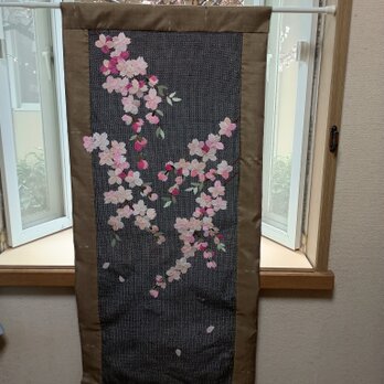 ヴィンテージ着物から桜タペストリー　桜まつり