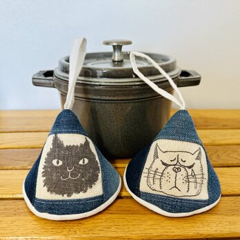 三角鍋つかみstaub　ストウブ　ホーロー　鍋つかみ　ミトン