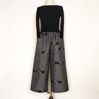 大島紬リメイク＊ガウチョパンツ