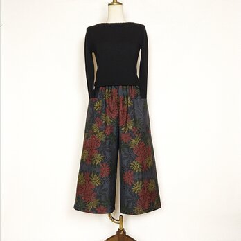 大島紬リメイク＊ガウチョパンツ