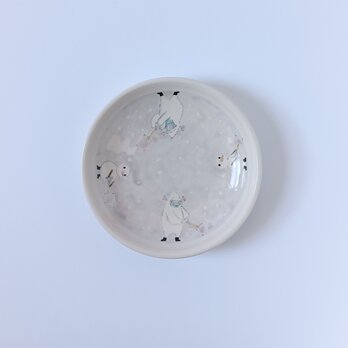 5寸皿　イエティと雪だるま