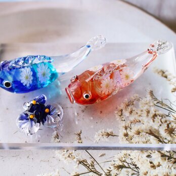 2026端午の節句ガラスの鯉のぼり（ガーベラ）ミニチュア置き飾り