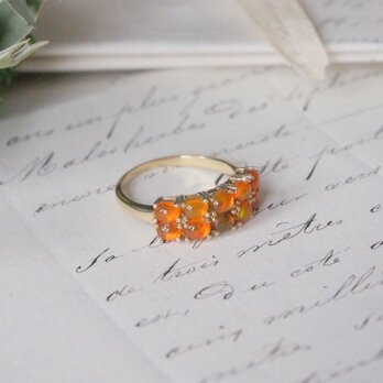 オレンジオパールのリング（14号）
