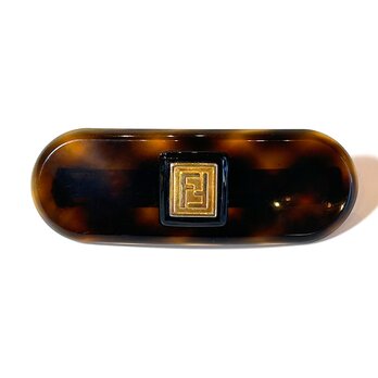FENDI FF Logo Tortoiseshell Style Hair Barrette