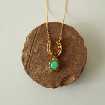 Horseshoe ＆ Chrysoprase Necklace
