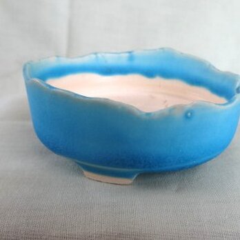 T1 トルコ青釉　植物用小鉢