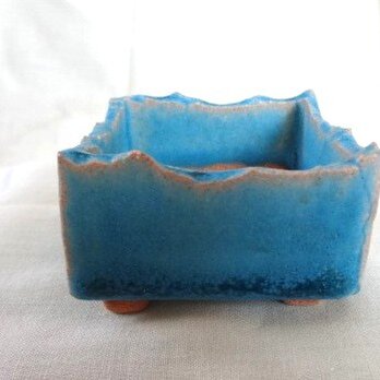 T2トルコ青釉　植物用小鉢