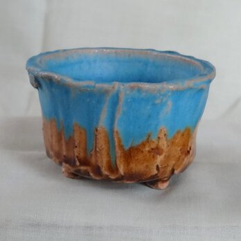 T6トルコ青釉　植物用小鉢