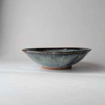 窯変ブルーの中深皿　【手仕事 民藝　和　陶器】