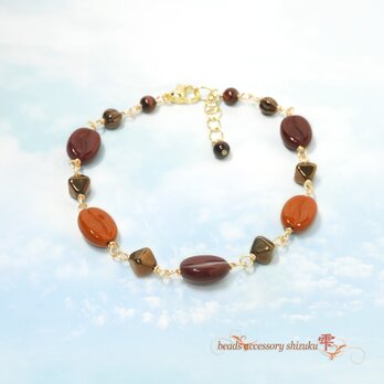 珈琲豆ブレスレットP＊タイガーアイ