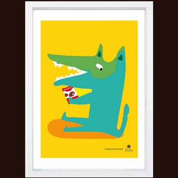 困った虫歯　ワニ　送料無料 　イイネたのしいポスター　イラスト　ポスター　アートポスター　アート/sei検索新着順　4036