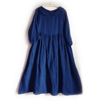 ふわふわ丸エリ ギャザーワンピース/医療用ガーゼ