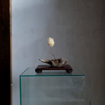 時代天然木花台に流木◆インテリアオブジェ　アンニュイ　古民家　乾き　骨董・antiques　アート