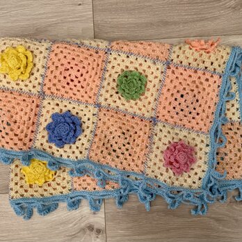 *お花モチーフのブランケット* 春色