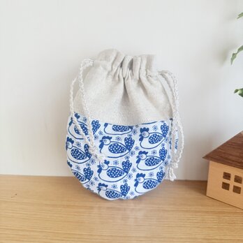 ラウンド型のミニ巾着（ドイツ・小鳥）