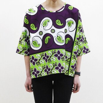 カンガのブラウス（ボックス型）アフリカ布 服 カンガ服