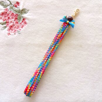 ＊リボンハンドストラップ＊レインボー＊