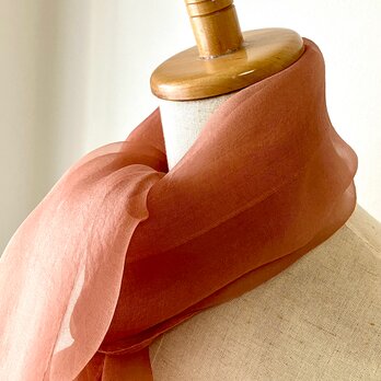 桜染めシルクオーガンジーストール＊ソメイヨシノ草木染め