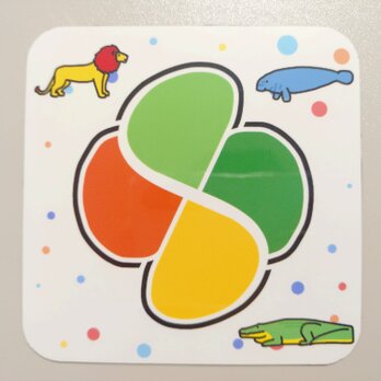 色とりどり動物　高齢者マーク　マグネット　C【ラミネートあり・1枚売り】