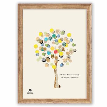 しあわせが実る木　送料無料 　イイネたのしいポスター　イラスト　ポスター　アートポスター　アート/sei検索新着順　56