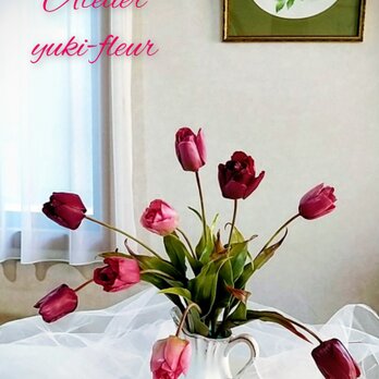 ☆クレイフラワー作品[小ぶりなチューリップ]