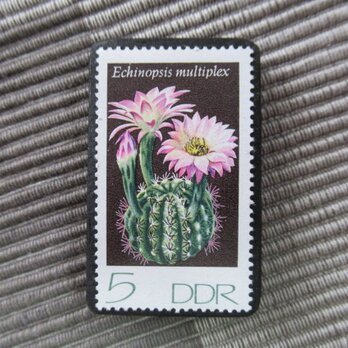 ドイツ　サボテンの花切手ブローチ10830