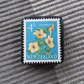 ニュージーランド1960年　花切手ブローチ10852