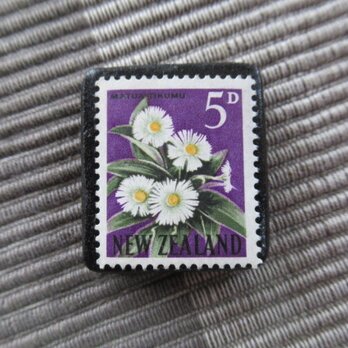 ニュージーランド1960年　花切手ブローチ10853
