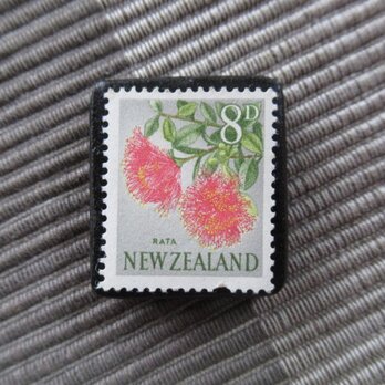 ニュージーランド1960年　花切手ブローチ10855