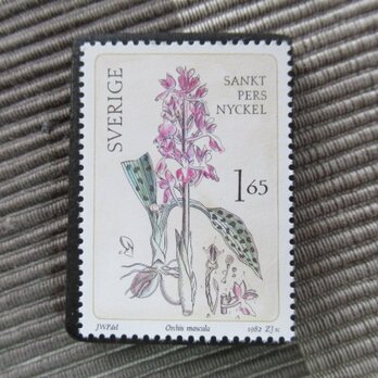 スウェーデン1982年　山岳の花切手ブローチ10857