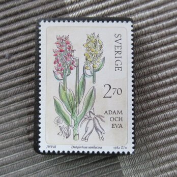 スウェーデン1982年　山岳の花切手ブローチ10859