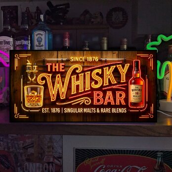 【オーダー無料】ウイスキーバー モルト パブ スナック クラブ 酒場 ネオン風 店舗 自宅 照明 看板 置物 雑貨 ライトBOX