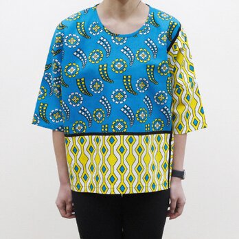 カンガのブラウス（ボックス型）アフリカ布 服 カンガ服