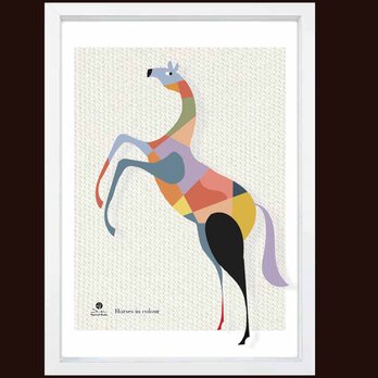 色彩を着た馬2　ウマ　送料無料 　イイネたのしいポスター　イラスト　アートポスター　アート/sei検索新着順　4041-2