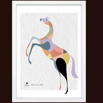 色彩を着た馬2　ウマ　送料無料 　イイネたのしいポスター　イラスト　アートポスター　アート/sei検索新着順　4041-2