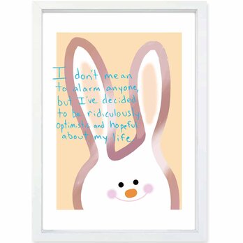 スマイルでいこう　ウサギ　送料無料 　イイネたのしいポスター　イラスト　アートポスター　アート/sei検索新着順　4043