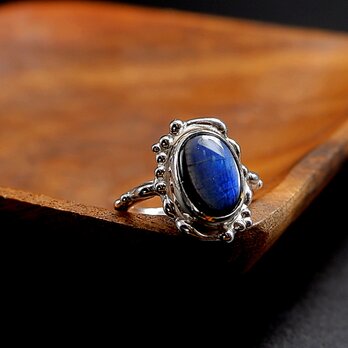 スペクトロライトのリング　約12号　～ブルーフラッシュ～　天然石アクセサリー　一点物　指輪　一点物