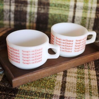 Soup's on United オールドパイレックス マグカップ赤ペア　ユナイテッド航空